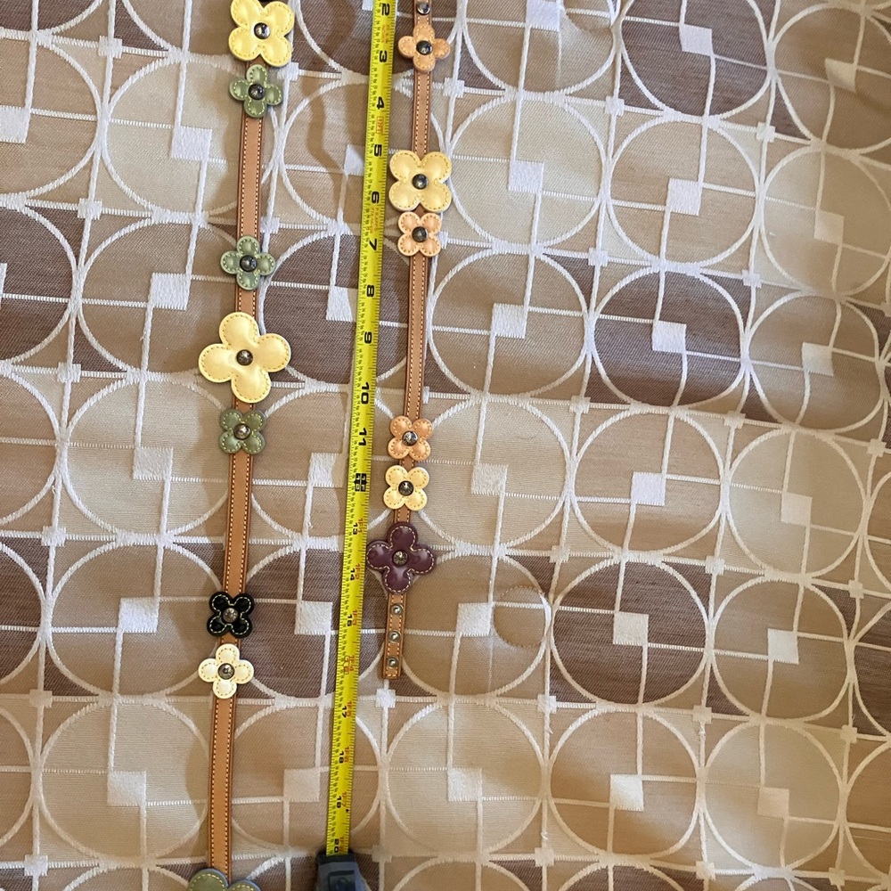 AuthLouisVuittonFlowerMotifBelt +Bracelet in Muti colorVernisLeather+Cowhide.